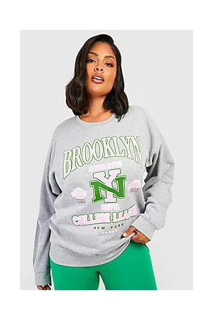 Boohoo Plus Brooklyn Slogan Oversized Sweatshirt