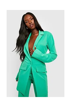 Boohoo Jersey Fitted Shoulder Pad Blazer