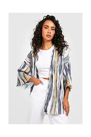 Boohoo Ombre Wave Plisse Kimono