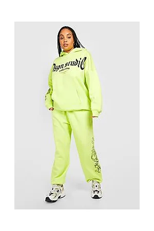 Boohoo Plus Dsgn Studio Printed Hooded Tracksuit