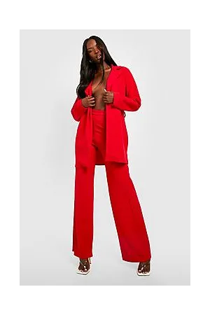 Boohoo Jersey Seam Front Wide Leg Trousers
