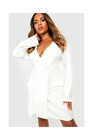 Boohoo Plus Wrap Long Sleeved Blazer Dress