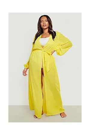 Boohoo Plus Chiffon Beach Kimono