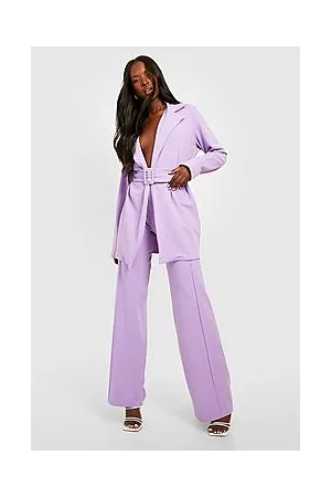 Boohoo Jersey Seam Front Wide Leg Trousers