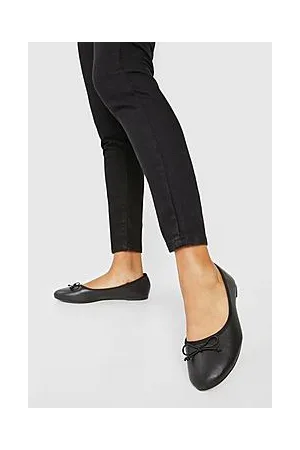 Boohoo Wide Fit Pu Bow Ballet