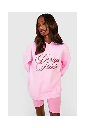 Boohoo Embroidered Slogan Oversized Hoodie