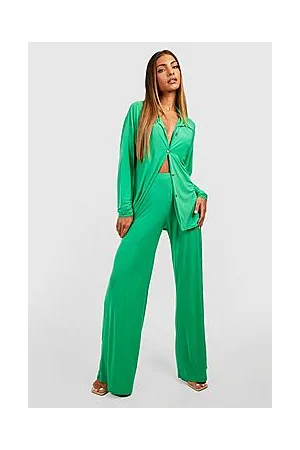 Boohoo Slinky Shirt & Trouser Co-ord