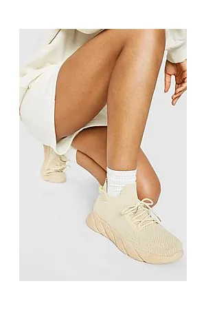 Boohoo Tab Detail Knitted Sports Trainer