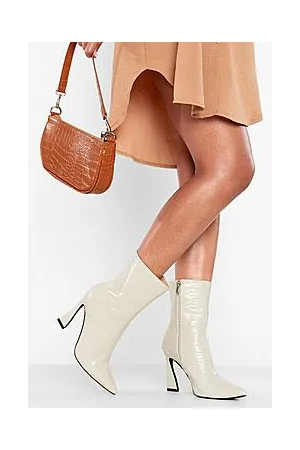 Boohoo Pointed Toe Flared Heel Ankle Boots