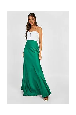 Boohoo Satin Maxi Skirt