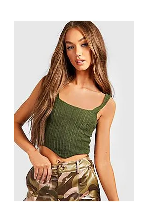 Boohoo Crochet Knitted Corset Top