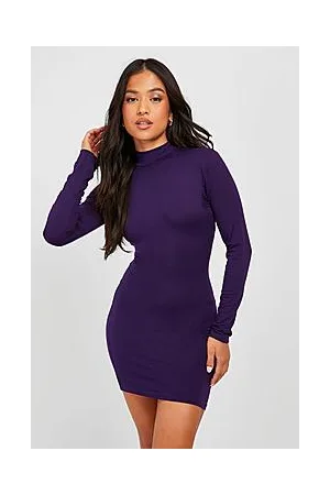 Boohoo Petite High Neck Cut Out Back Mini Dress
