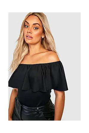 Boohoo Plus Ruffle Bardot Bodysuit