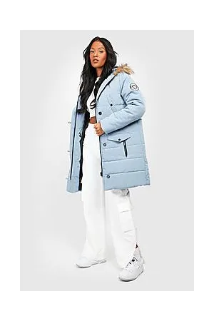 Boohoo Tall Faux Fur Trim Badge Detail Parka