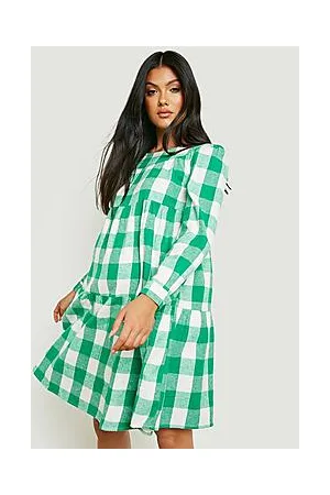 Boohoo Maternity Check Smock Dress