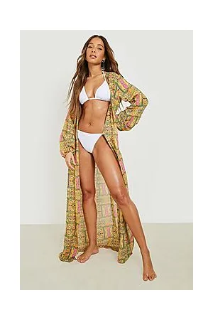Boohoo Paisley Belted Chiffon Beach Kimono