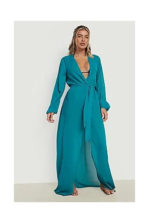 Boohoo Chiffon Belted Beach Maxi Kimono