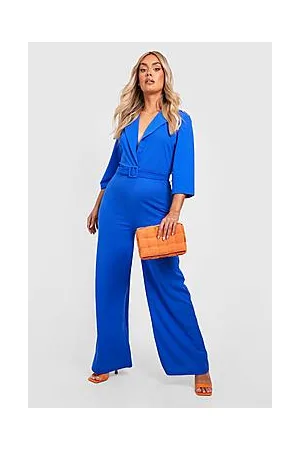 Boohoo Plus Blazer Belted Jumpsuit