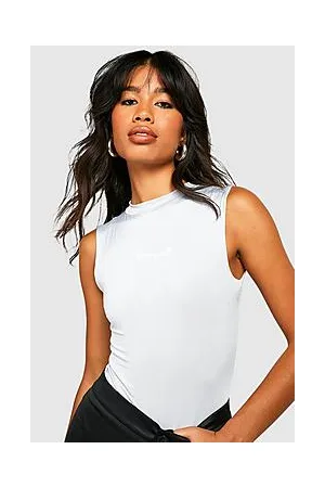 Boohoo Double Layer Slinky Funnel Neck Bodysuit