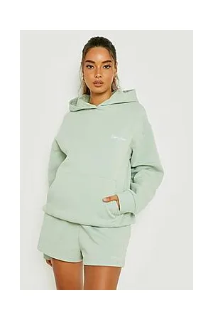 Boohoo Script Slogan Hoodie Short Tracksuit