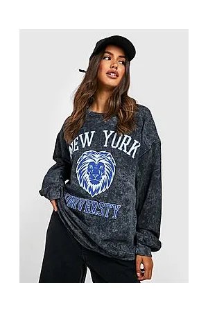 Boohoo New York Washed Shoulder Pad Sweatshirt