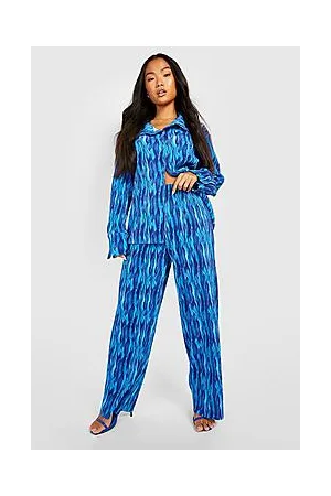 Boohoo Petite Abstract Printed Plisse Trouser