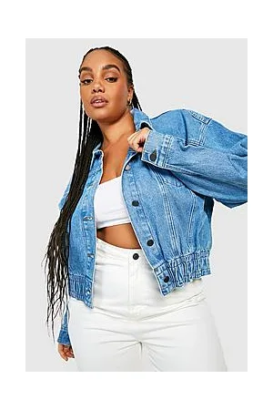 Boohoo Plus Denim Bomber Jacket