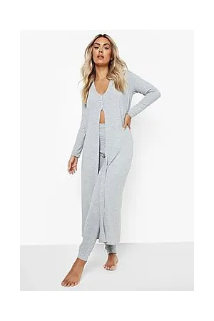 Boohoo Plus Split Front Maxi Top Loungewear Set
