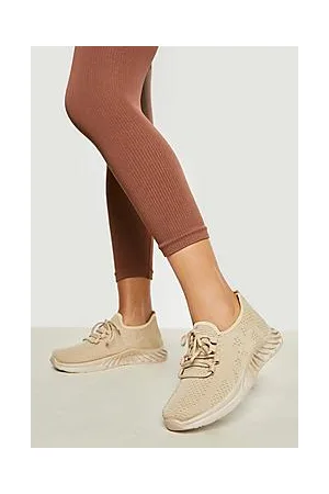Boohoo Wide Fit Knitted Sports Trainer