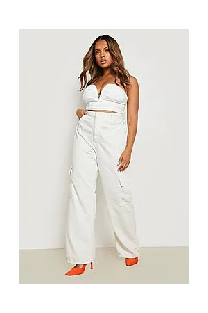Boohoo Plus High Waist Loose Fit Cargo Jeans