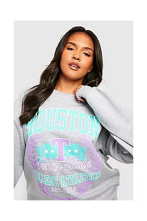Boohoo Plus Houston Slogan Oversized Sweatshirt