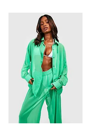Boohoo Shirt & Trouser Chiffon Beach Co-ord Set