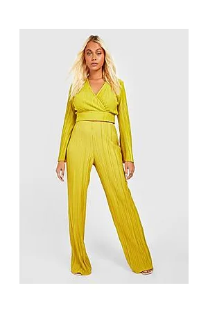 Boohoo Plisse Wide Leg Trousers