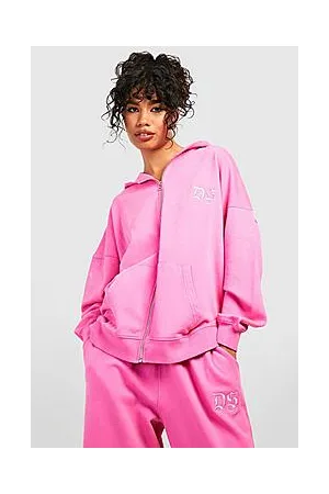 Boohoo Acid Wash Oversized Zip Through Hoodie