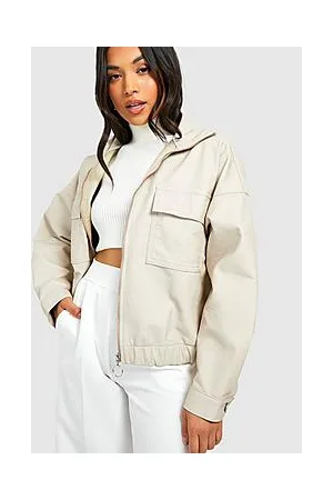 Boohoo Petite Faux Leather Pu Utility Jacket