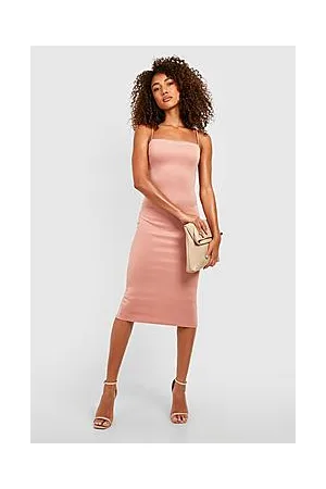 Boohoo Tall Strappy Square Neck Bodycon Midi Dress