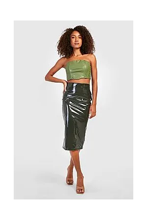 Boohoo Tall Vinyl Midi Skirt