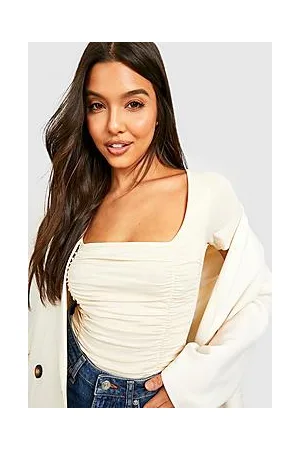 Boohoo Ruched Front Jersey Bodysuit
