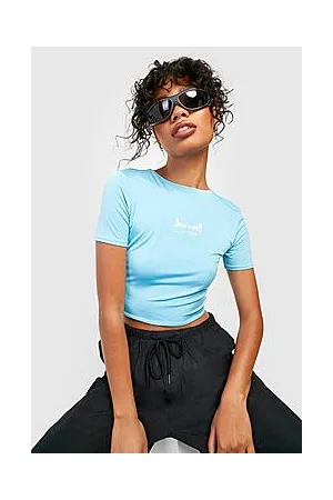 Boohoo Double Layer Slinky Printed Crop Top
