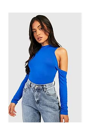Boohoo Petite Jersey High Neck Cold Shoulder Bodysuit