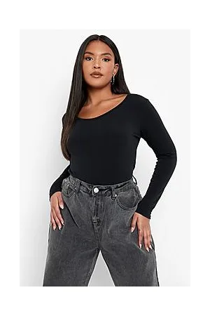 Boohoo Plus Scoop Neck Long Sleeve Bodysuit