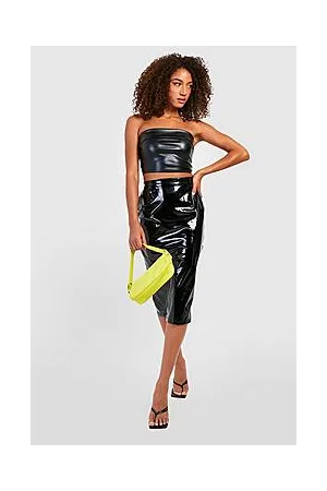 Boohoo Tall Vinyl Midi Skirt