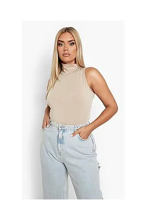 Boohoo Plus Roll Neck Sleeveless Bodysuit