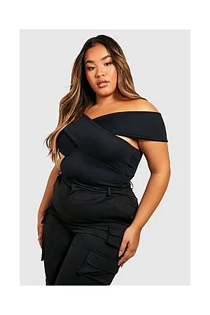 Boohoo Plus Wrap Front Bodysuit
