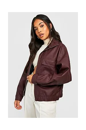Boohoo Petite Faux Leather Pu Utility Jacket