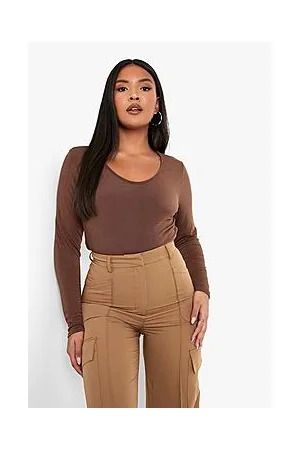 Boohoo Plus Scoop Neck Long Sleeve Bodysuit