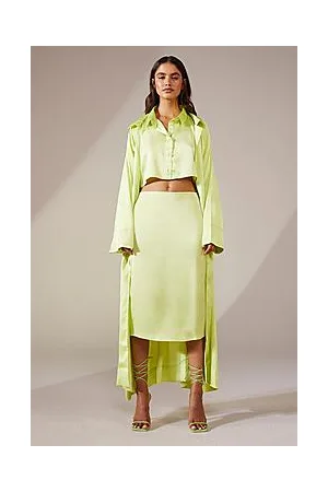 Boohoo Satin Midi Skirt
