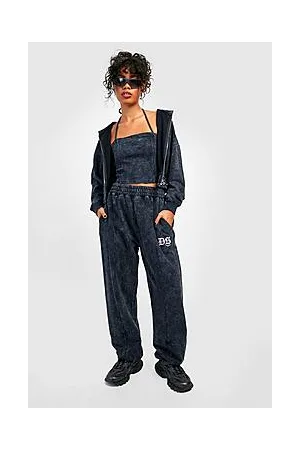 Boohoo Acid Wash 3 Piece Corset Tracksuit