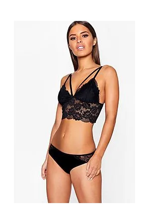 Boohoo Strapping Longline Lace Bralet