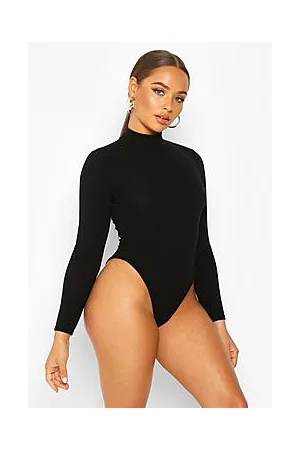 Boohoo Turtle Neck Long Sleeve Knitted Rib Bodysuit